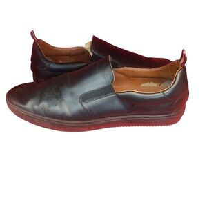 Bally Black and Red Loafers Classic Slip-On Design